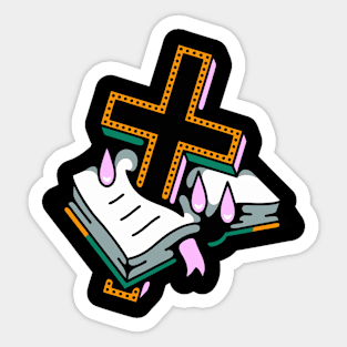 Cross book Sticker